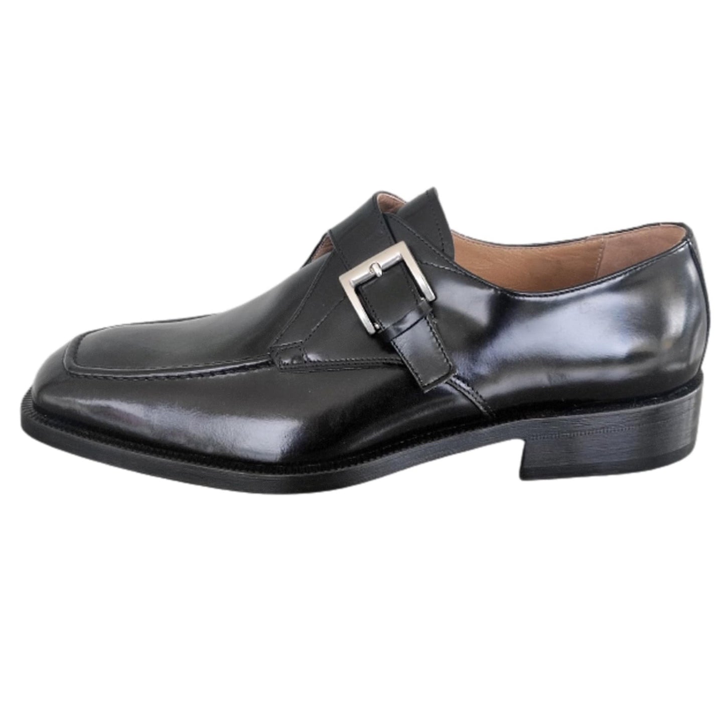 Scarpa lucida elegante Uomo Colletti 2724 Vera Pelle Nero con Fibbia