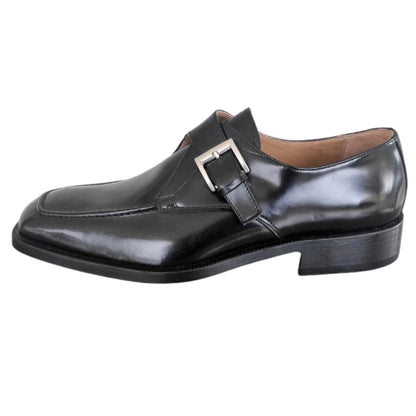 Scarpa lucida elegante Uomo Colletti 2724 Vera Pelle Nero con Fibbia