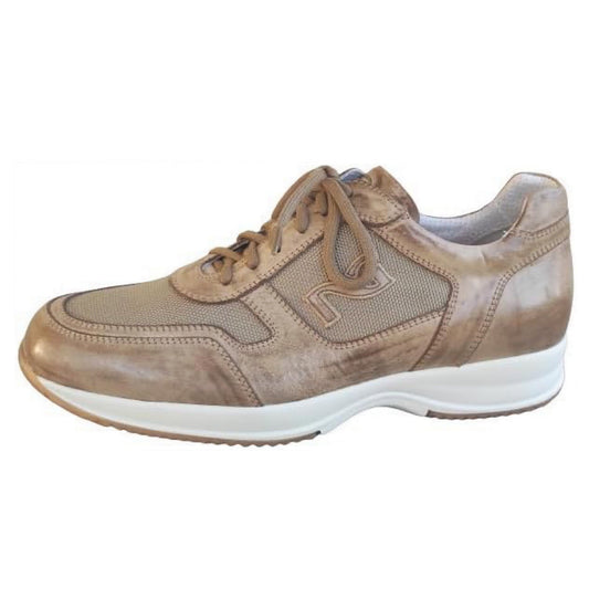 Sneakers Uomo NeroGiardini 07636 Vera Pelle Color Savana - 43 EU