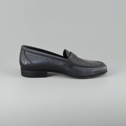Mocassini Uomo Enzo del Lago 086 Pelle Nero con Fibbia Fondo Cuoio
