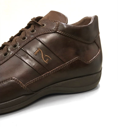 Sneakers Uomo Eleganti NeroGiardini A100701U Vera Pelle, Stringate, Marrone - Numero 44