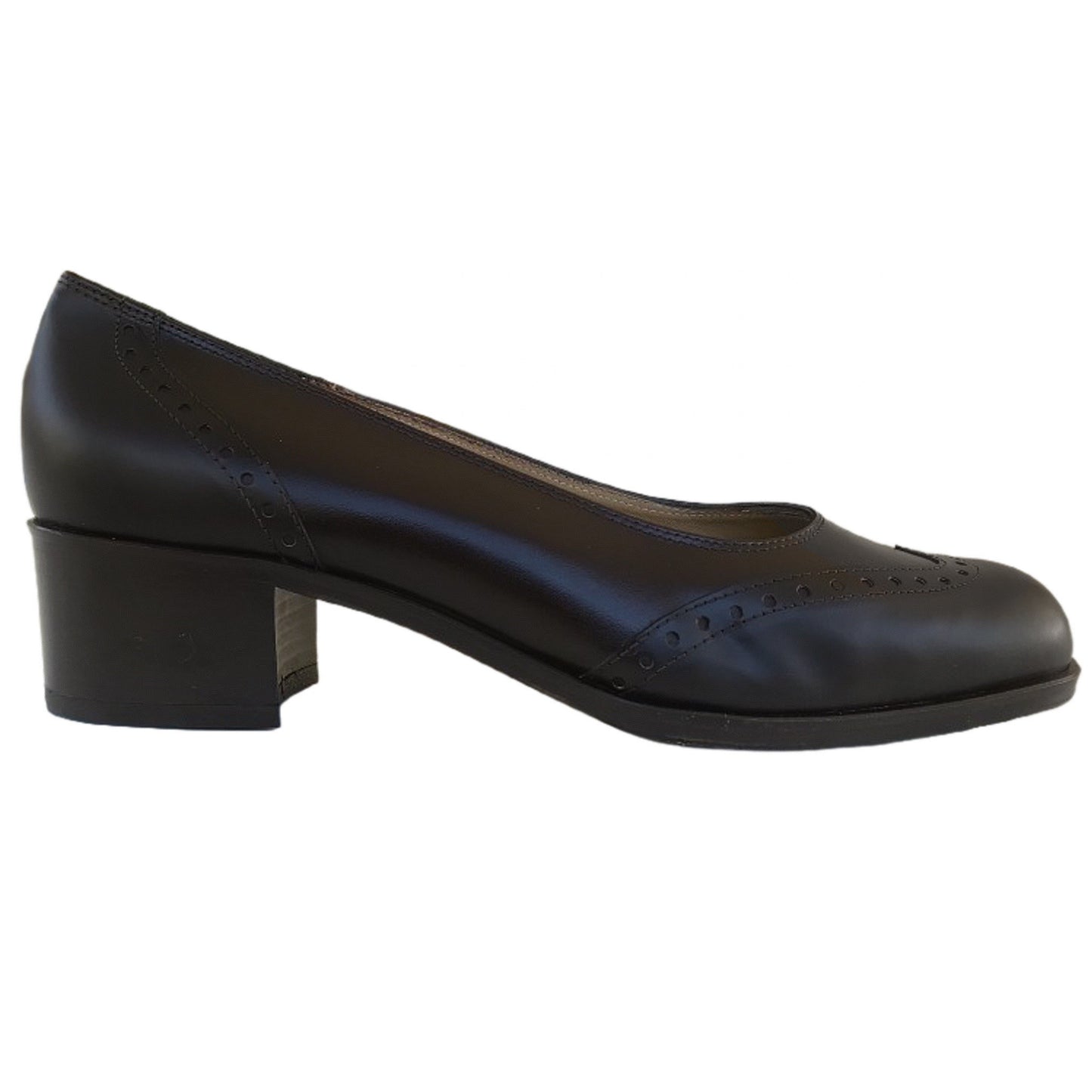 Décolleté Donna Ok Calzature 6901 Stile Inglese, in Vera Pelle, Marrone Testa di Moro