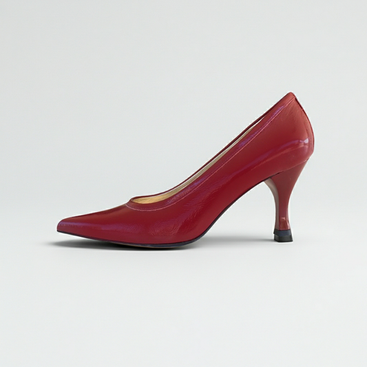 Décolleté a punta NeroGiardini 00400 Vera Pelle in Vernice Rosso Bordeaux