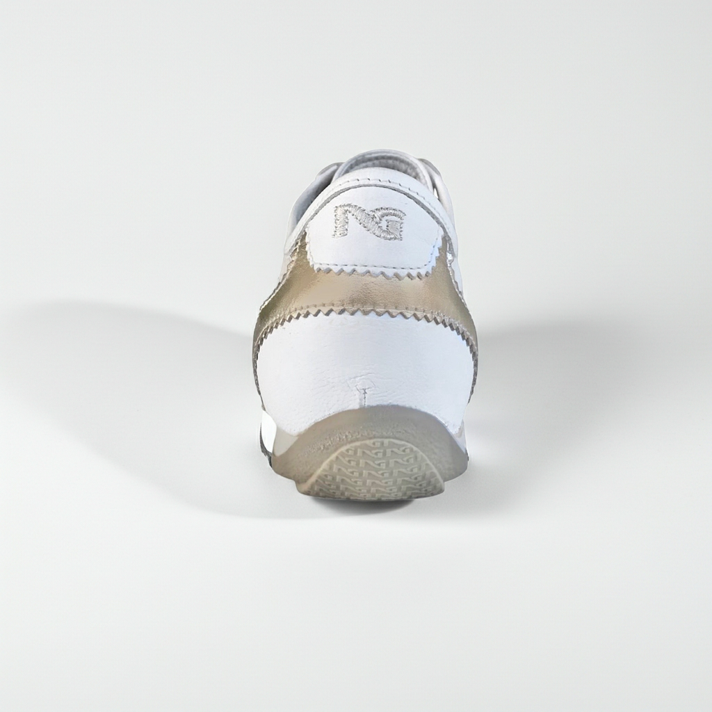 Sneakers Donna NeroGiardini 00275 Vera Pelle Bianco e Oro