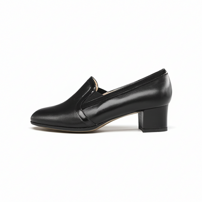Scarpe chiuse Donna Confort 2576, Vera Pelle Nappa, con Elastici laterali, Nero