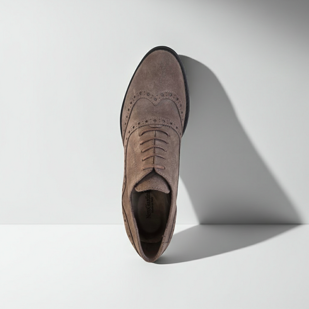 Scarpe Francesine Donna NeroGiardini A005420D - Tacco a blocco, Pelle Scamosciata, Verdegris Tortora