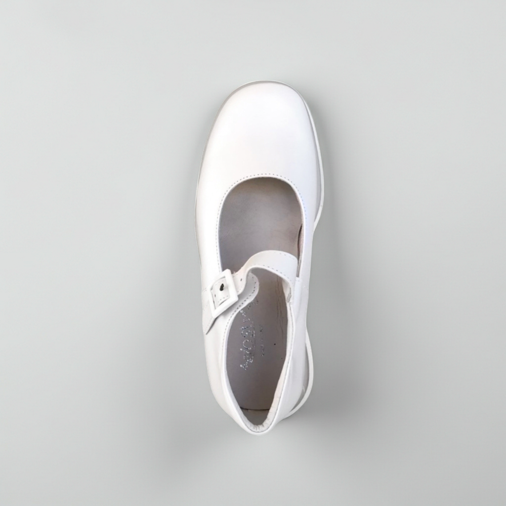 Scarpe con cinturino Giostra 740 Vera Pelle Bianco, Numero 38 EU