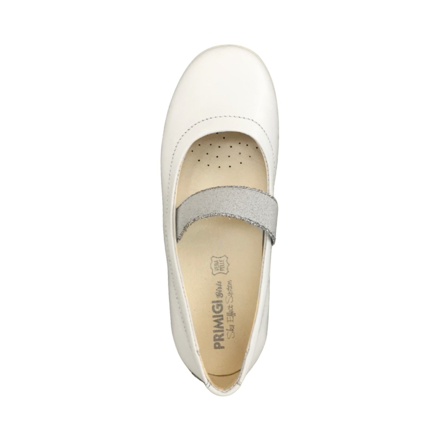 Ballerine con elastico argento Primigi 22478 Bianco Nappa