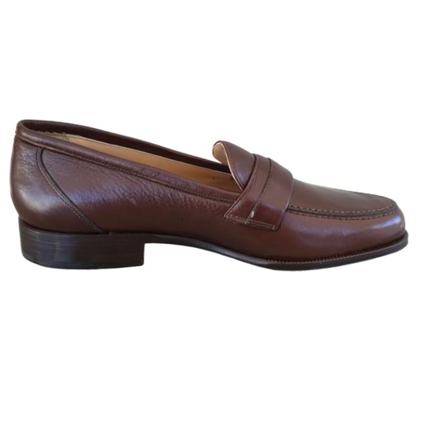 Mocassini Uomo Classici Eleganti Colletti 941 Vera Pelle Testa di moro Fondo Cuoio - 44 EU