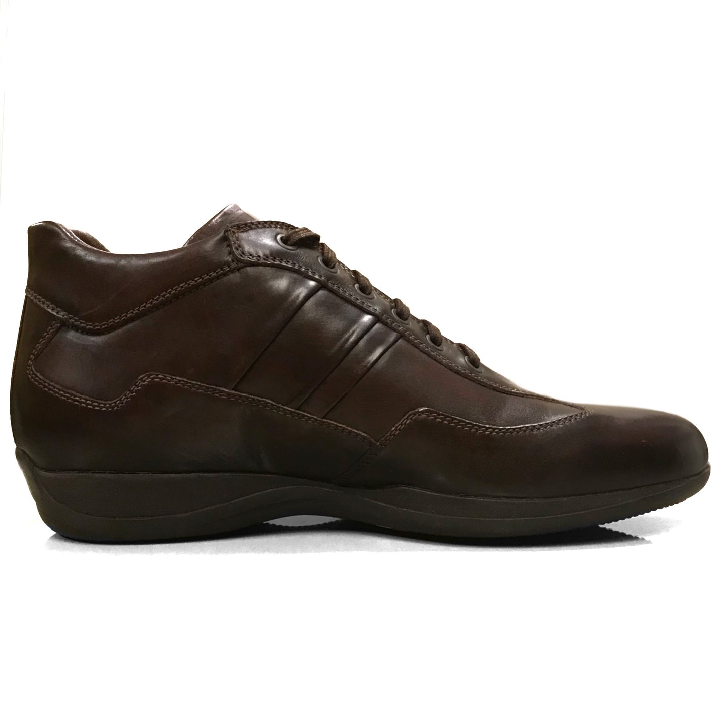 Sneakers Uomo Eleganti NeroGiardini A100701U Vera Pelle, Stringate, Marrone - Numero 44