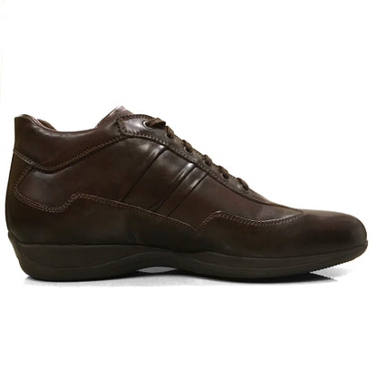 Sneakers Uomo Eleganti NeroGiardini A100701U Vera Pelle, Stringate, Marrone - Numero 44