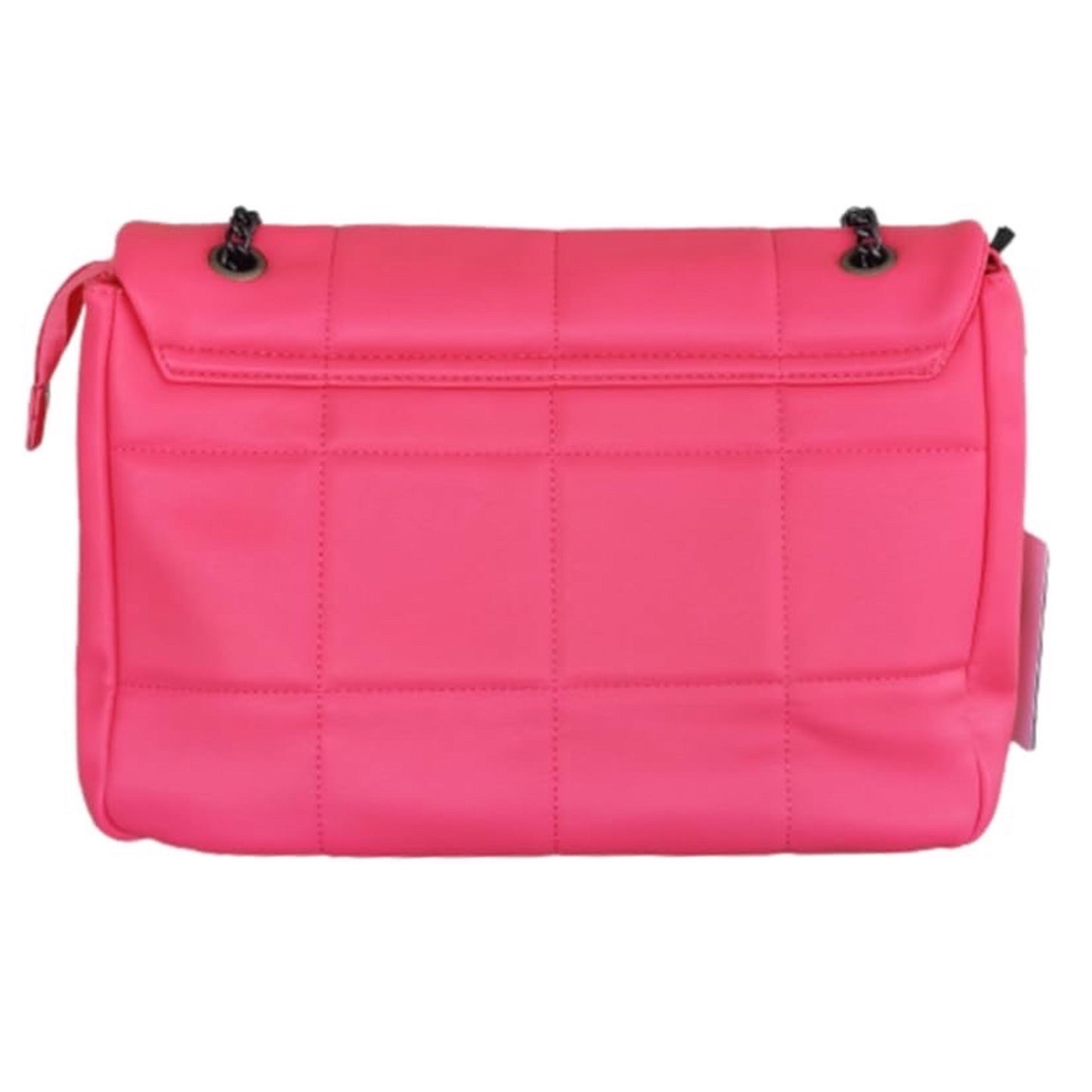 Borsa PhilFirenze Rosa Fucsia con Catena Regolabile, Bottone a Stella - 35x25x11 cm