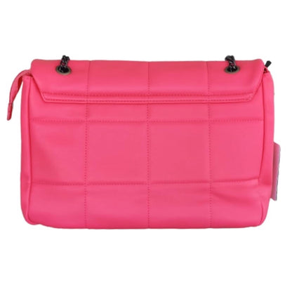 Borsa PhilFirenze Rosa Fucsia con Catena Regolabile, Bottone a Stella - 35x25x11 cm