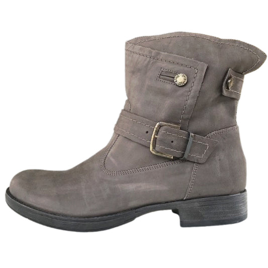 Stivaletti Biker Donna NeroGiardini A309210D in Vera Pelle, Color Verdegris, Altezza Caviglia - Numero 38