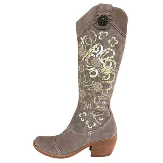 Stivali Texani NeroGiardini Vera Pelle Camoscio Beige Castoro