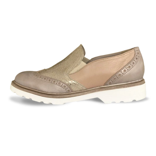 Mocassini PREGUNTA 24804VKR Vera Pelle con Elastici Laterali Champagne