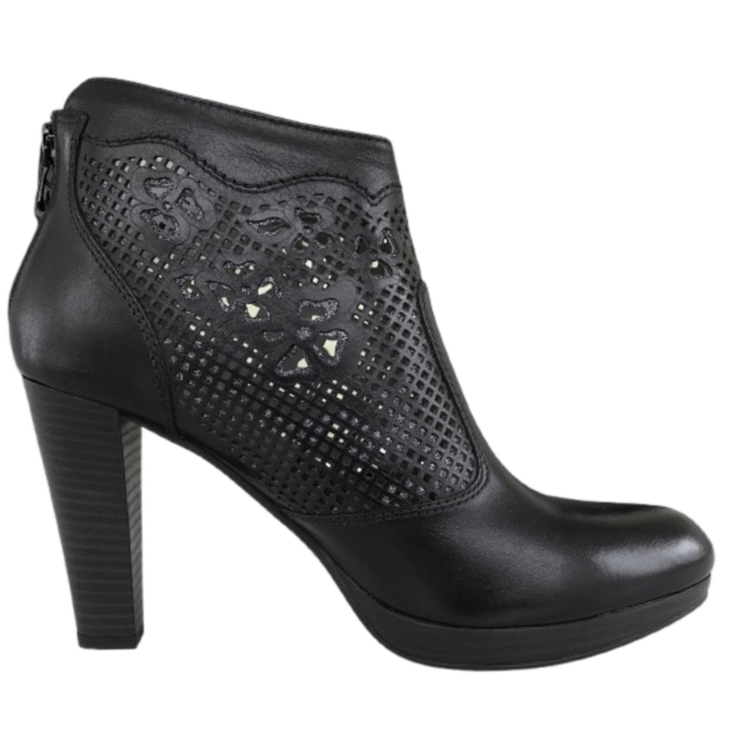 Tronchetti con tacco NeroGiardini P717004D Vera Pelle Nero