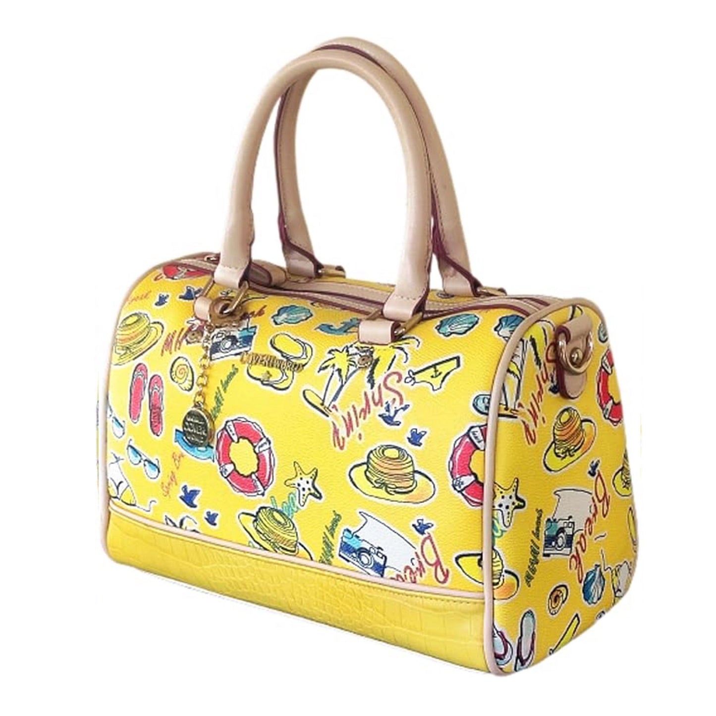 Borsa Bauletto Donna CoveriWorld con tracolla Giallo Stampe Estive Colorate