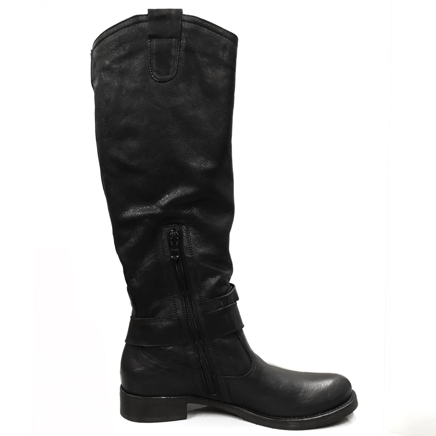 Stivali Cavallerizza Donna NeroGiardini A207991D Vera pelle, Tacco basso, Cerniera Zip, Borchie - Colore Nero