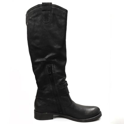 Stivali Cavallerizza Donna NeroGiardini A207991D Vera pelle, Tacco basso, Cerniera Zip, Borchie - Colore Nero