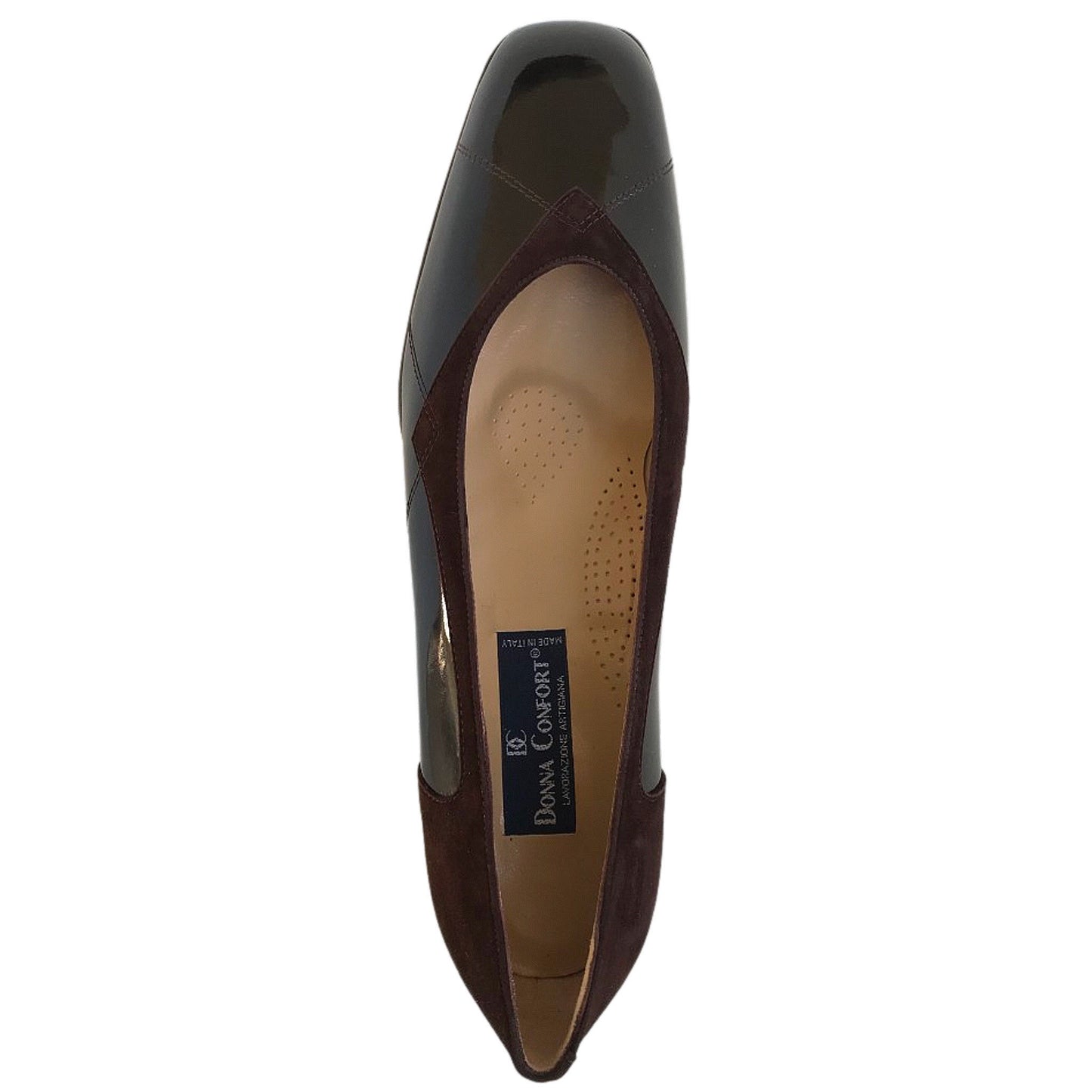 Dècolletè Donna Confort 2539 Vernice e camoscio Colore Testa di Moro, 40 EU