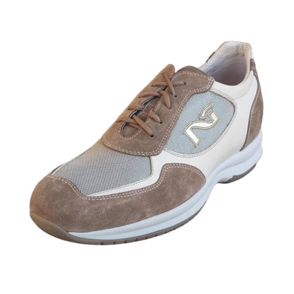 Sneakers Uomo NeroGiardini P100530U Vera Pelle e camoscio Bianco Crema e Castoro - 42 EU
