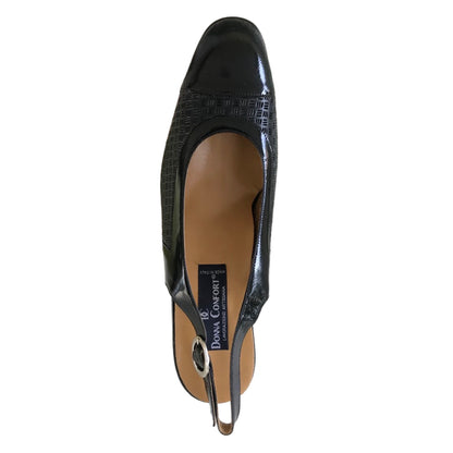 Décolleté Slingback Donna Comfort 2461 Vera Pelpe Vernice Blu Navy