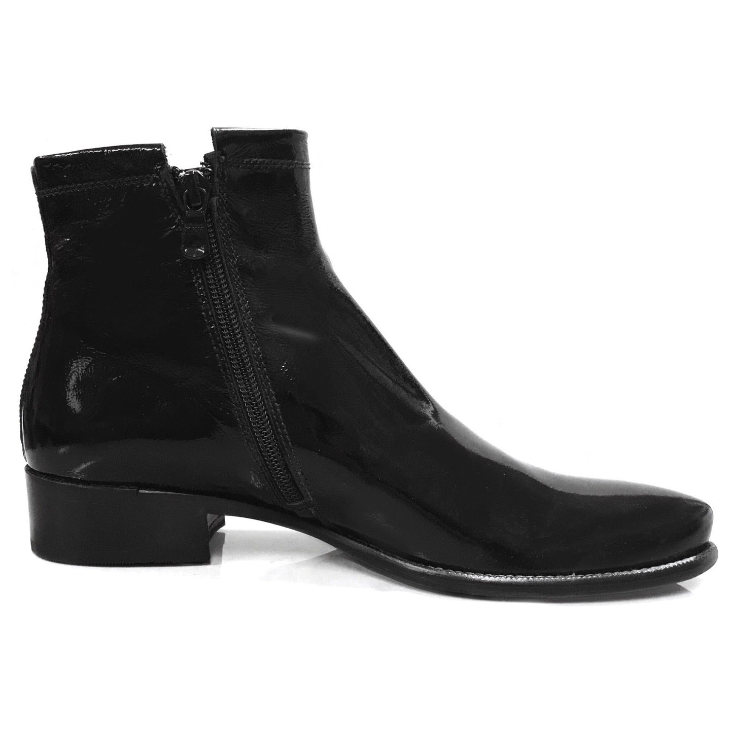Stivaletti Chelsea Donna NeroGiardini 00565 - Vera pelle in Vernice, con elastico e zip, Nero