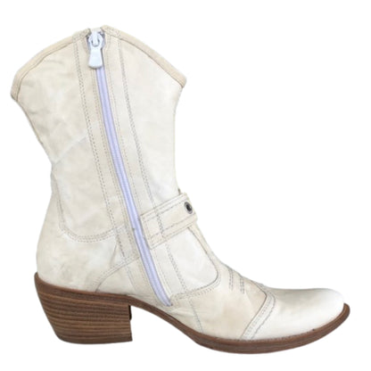 Stivaletti texani Donna NeroGiardini 00321 Vera Pelle Bianco Latte