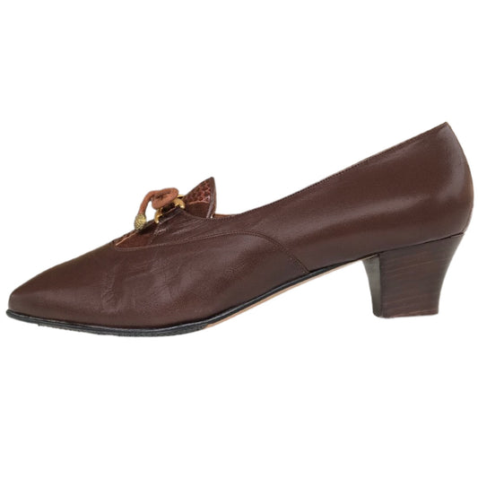 Scarpe donna LADY CONFORT 1429, tacco 4.5 cm, con lacci, Marrone