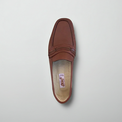 Mocassini Uomo Balducci 6928 Vera Pelle Marrone Fondo Cuoio
