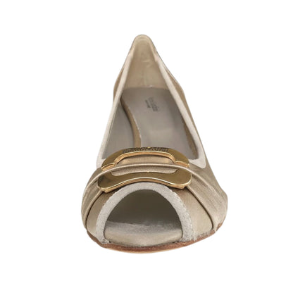 Décolleté spuntate NeroGiardini P000491 Vera Pelle Scamosciata e Raso Beige