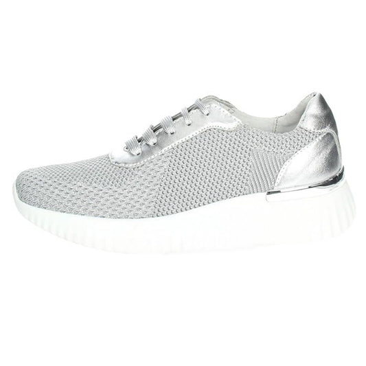 Cinzia Soft Sneakers Donna Grigio Argento Tessuto Platform Bianco Iv16553