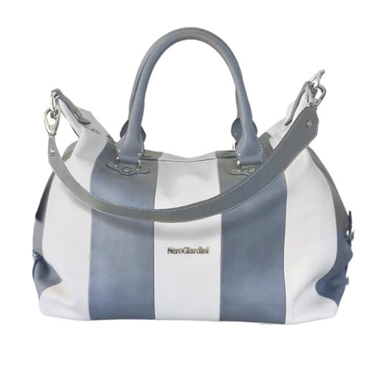 Borsa bauletto Donna NeroGiardini con tracolla Blu Avio Bianco Ghiaccio