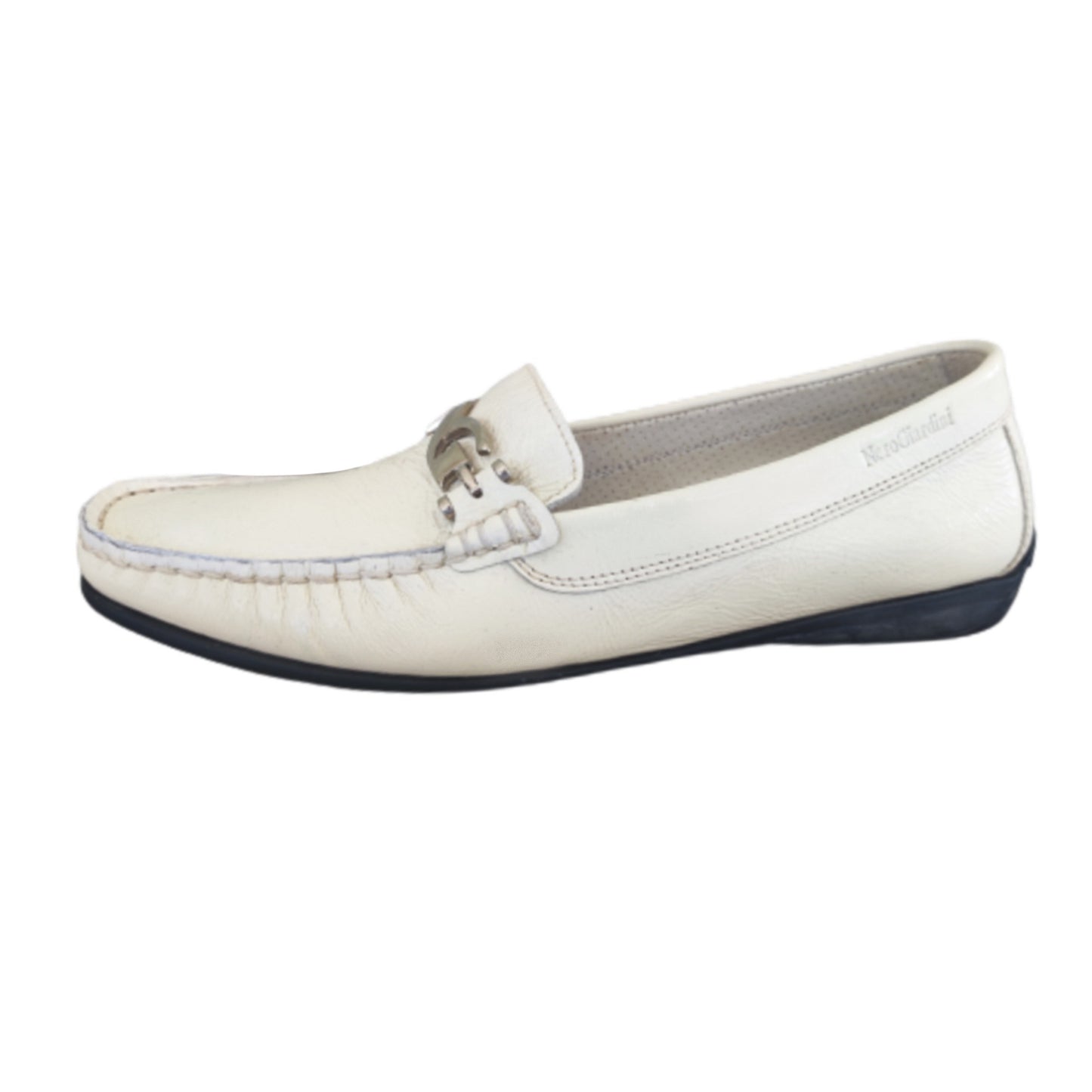 Mocassini Donna NeroGiardini 10002 Naplak Vernice Bianco