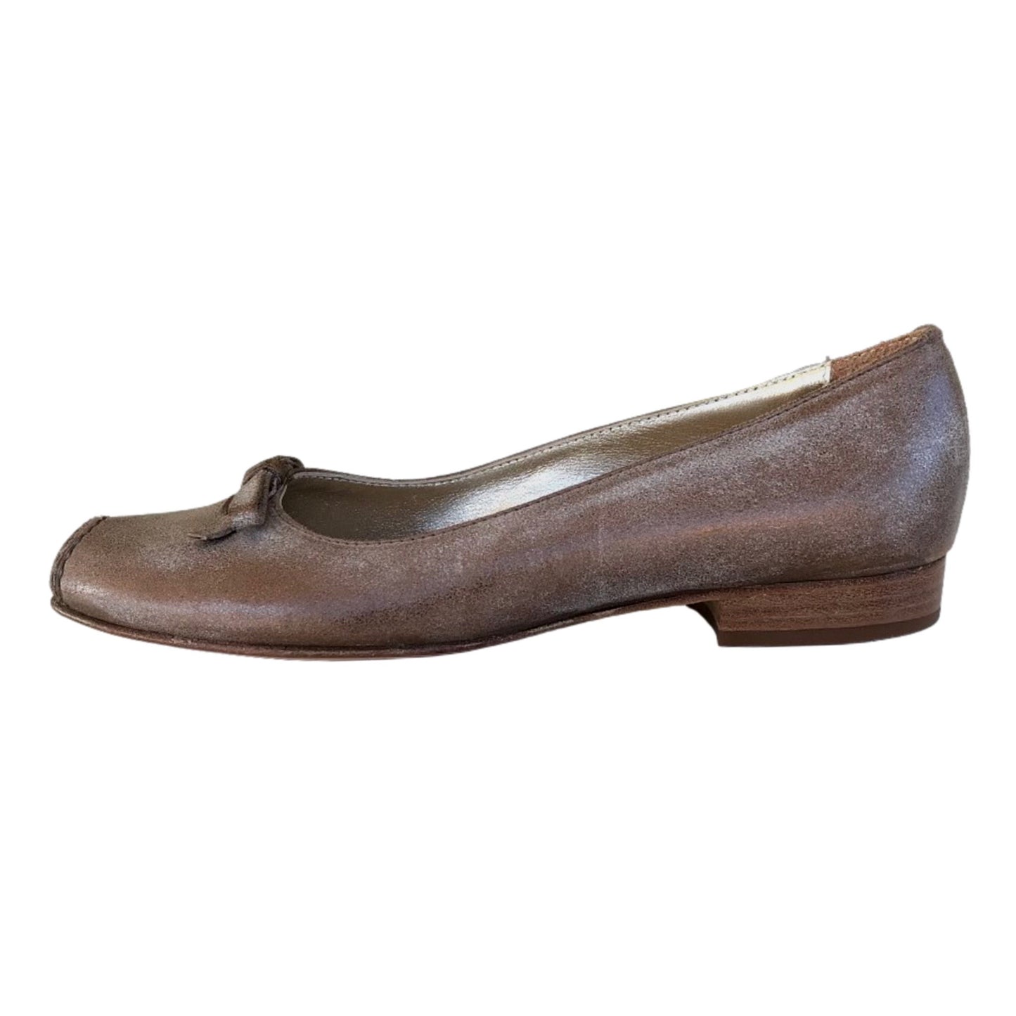 Ballerina con fiocchetto NeroGiardini 00860 Vera Pelle Bronzo metallizzato