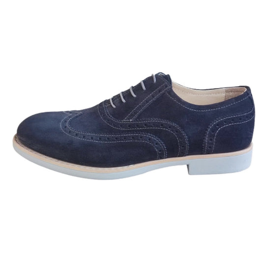 Scarpe Uomo Stile Inglese Oxford NeroGiardini P603970U Pelle Scamosciata  Blu Indios - 40 EU