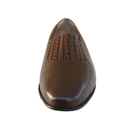 Scarpe donna LADY CONFORT 1390 con elastico, Vera Pelle, Testa di Moro, tacco 4.5 cm
