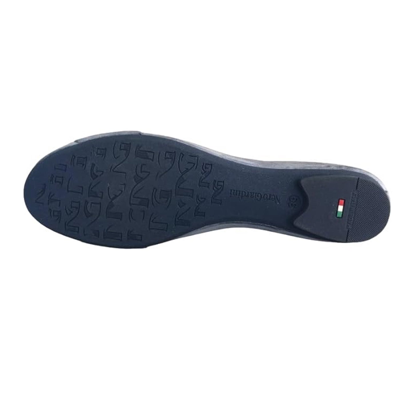 Ballerine NeroGiardini P207072D Vera Pelle Blu Avio con Pietre Argento