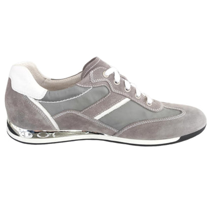 Sneakers SUomo P604011U Vera Pelle Scamosciata Grigio Nylon Fumo - 43 EU