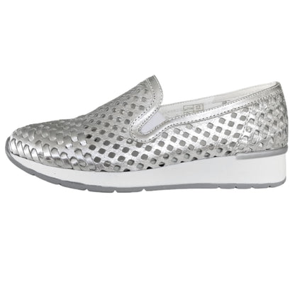 Sneakers Donna Cinzia Soft 8199 Vera Pelle con Plantare Estraibile ed Elastici Laterali - 38 (EU)