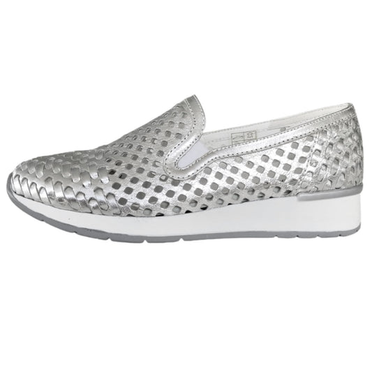 Sneakers Donna Cinzia Soft 8199 Vera Pelle con Plantare Estraibile ed Elastici Laterali - 38 (EU)