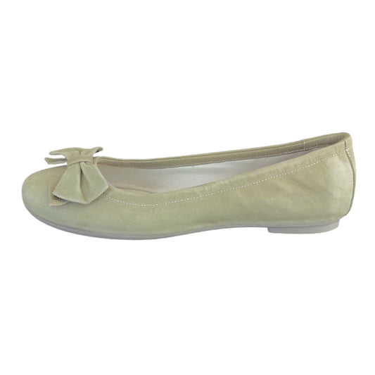 Ballerine Pistacchio NeroGiardini P409831D Vera Pelle Scamosciata con fiocco