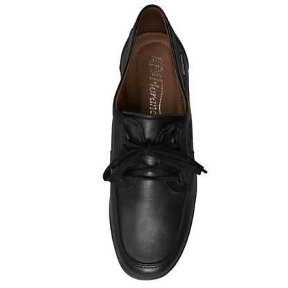 Scarpe Classiche con lacci Donna, Florance, 10110, zeppa bassa, Vera pelle, Nero