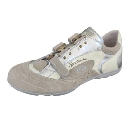 Sneakers con Strappo Uomo NeroGiardini 07678 Vera Pelle Camoscio Beige Moonlight