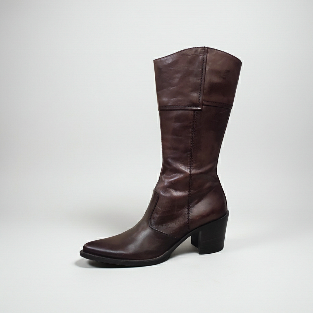 Stivali Texani Donna NeroGiardini 00972 - Vera Pelle, Marrone Testa di moro, Zip, Elastico