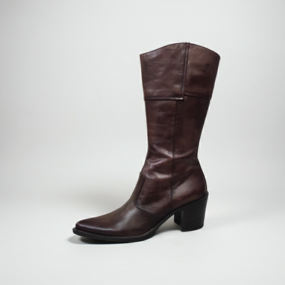 Stivali Texani Donna NeroGiardini 00972 - Vera Pelle, Marrone Testa di moro, Zip, Elastico