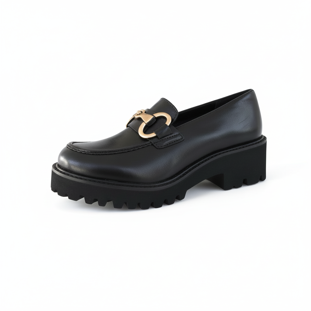 Mocassini Donna Pregunta 2424008 in Vera Pelle con Morsetto Oro Satin