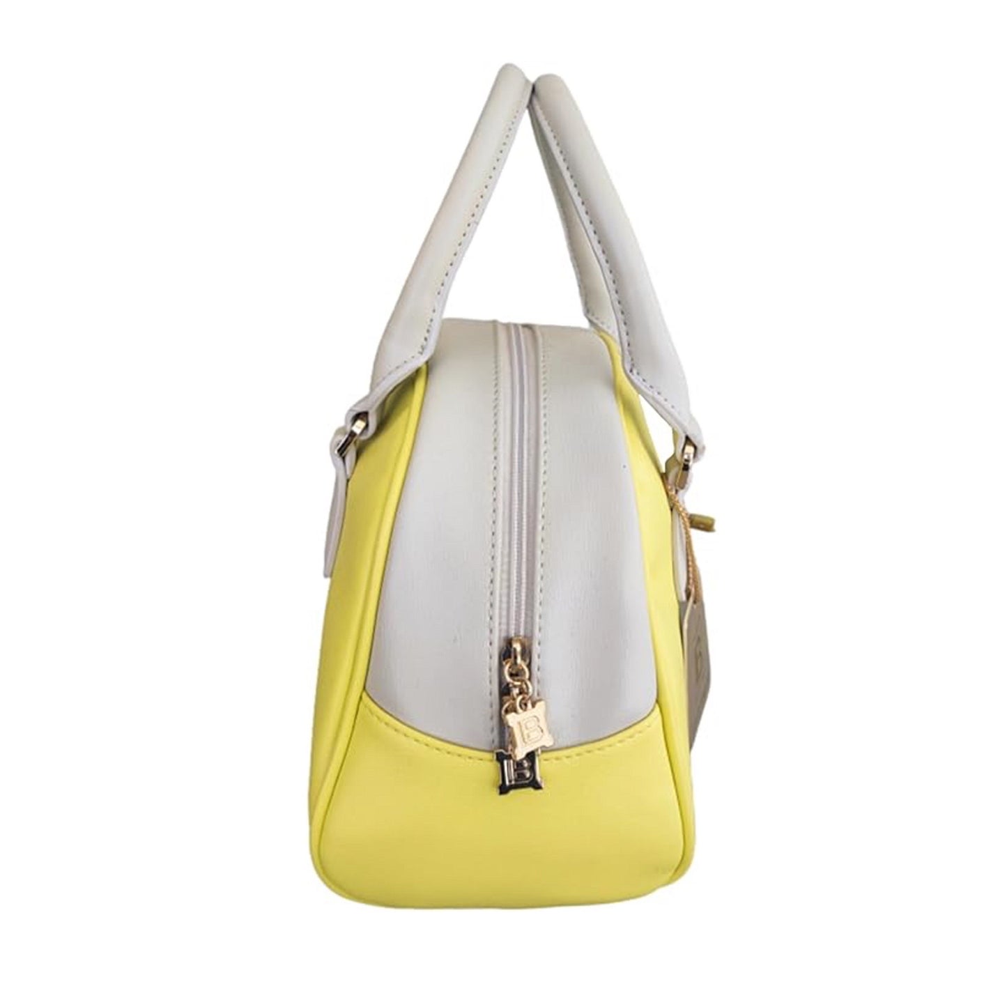 Borsa Bauletto Donna LauraBiagiotti Giallo e Beige 30x20x11