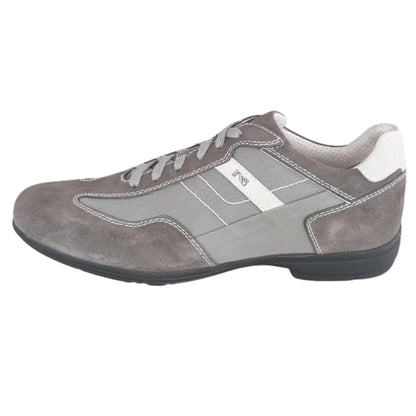 Sneakers Stringate Basse Uomo P704780U Vera Pelle Scamosciata Tessuto Gysel Grigio Fumo - 43 EU